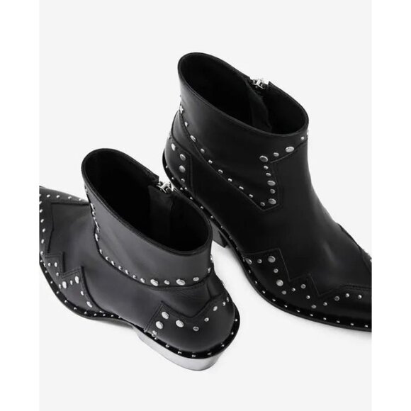 The Kooples Santiago Studded Black Boots Size 41 US Size 10 - Picture 6 of 16